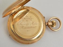 cca 1900 Anker járatos, 15 köves 14K arany női 
 zsebóra. Dupla arany fedéllel, működő szerzettel, ...