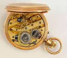 cca 1900 Anker járatos, 15 köves 14K arany női 
 zsebóra. Dupla arany fedéllel, működő szerzettel, ...