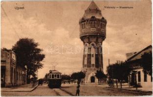 Budapest IV. Újpest, Víztorony, villamos, Beck vendéglője (EK)