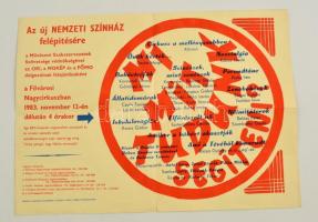 1983 Az új Nemzeti Színház felépítésére rendezett gyűjtés plakátja, 25x35 cm