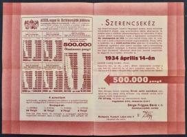 cca 1940 Szerencsekéz Dörge Frigyes Bank sorsjáték reklám lap