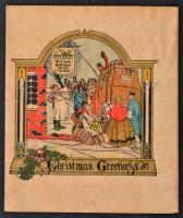 1924 Christmas greetings. Karácsonyi üdvözlet Wiliam Filenes Sons Co. Litográfia