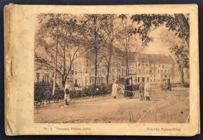 cca 1910 Pöstyénfürdő látnivalóit bemutató képes leporelló, 18 db képpel, borító nélkül