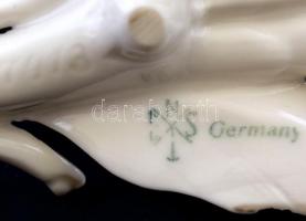 Ens gyertyatartó, kézzel festett, apró hibával, jelzett, h: 14 cm