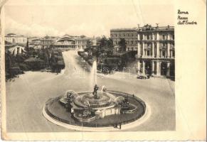 Rome, Roma; Piazza dellEsedra / square, fountain, Termini railway station, tram (fa)