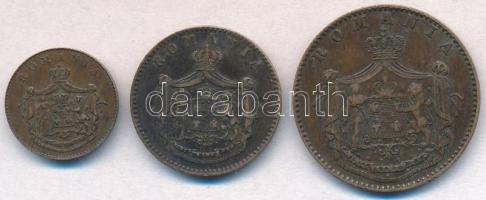 Románia 1867. 1b Cu + 2b Cu + 5b Cu mindhárom "WATT. & CO." T:2,2-
Romania 1867. 1 Ba...