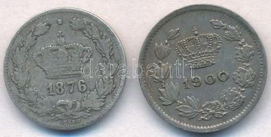 Románia 1876. 50b Ag + 1900. 5b Cu-Ni T:2-,3,2
Romania 1876. 50 Bani Ag + 1900. 5 Bani Cu-Ni C:VF,F...