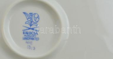 Kalocsai tál, kézzel festett, jelzett, hibátlan, eredeti dobozában, d:28 cm