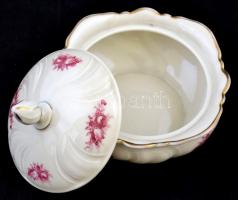 Rosenthal bonbonier, matricás, jelzett, kopott, d:13 cm, m:10 cm