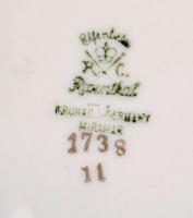 Rosenthal bonbonier, matricás, jelzett, kopott, d:13 cm, m:10 cm