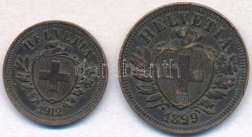 Svájc 1912B 1r Br + 1899B 2r Br T:2,2- kis ph., patina
Switzerland 1912B 1 Rappen Br + 1899B 2 Rapp...