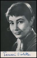 Ferrari Violetta (1930-2014) színésznő aláírása az őt ábrázoló fotón