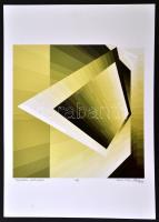 Marosi György (1964- ): Térgörbület. Elektrográfia, papír, jelzett, számozott (6/6), 29×28 cm