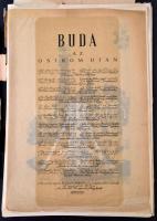 1945 Bp., Buda az ostrom után, rajzok 12 képben, mappa (a mappa rossz, de a képek jó állapotban)