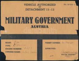 1945 Vehicle authorized by detachment 15-13, Military Goverment Austria - Opel Sedan