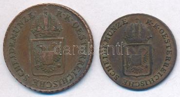Ausztria 1816A 1/4kr Cu + 1/2kr Cu T:2- 
Austria 1816A 1/4 Kreuzer Cu + 1/2 Kreuzer Cu C:VF
Krause...