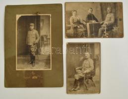 cca 1914 Jákóy Géza országgyűlési képviselő, 3 db keményhátú fotó, sérülésekkel, 18x12 és 13x23 cm
