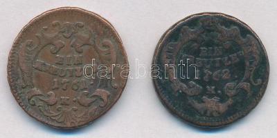1761K-1762K 1kr Cu "Mária Terézia" (2x) T:2-,3