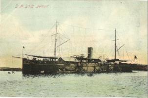 SMS Pelikan, Minenschiff / K.u.K. Kriegsmarine / Kaiserliche Marine, minelayer. G. Costalunga Pola (vágott / cut)