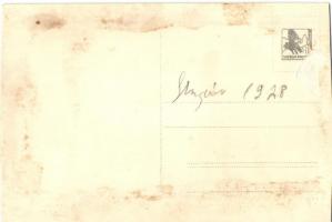 1928 Ungvár, Uzhorod; teniszpálya, teniszező hölgyek és urak, csoportkép / tennis court, ladies play...