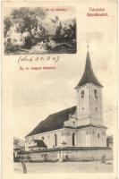 Bácsfalu, Négyfalu, Sacele; Ág. evangélikus magyar templom, az új oltárkép / church, the new altarpiece (r)