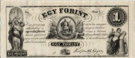 Emigrációs "Kossuth bankó" 18.. 1Ft "A" sorozatbetűvel T:I