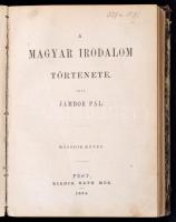 Jámbor Pál: A magyar irodalom története, I-II. kötet. Pest, 1864, Ráth Mór. Átkötött, kopottas félvászon kötésben.