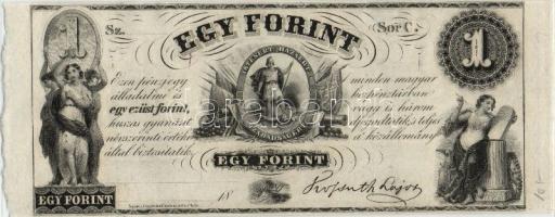 Emigrációs "Kossuth bankó" 18.. 1Ft "C" sorozatbetűvel T:I