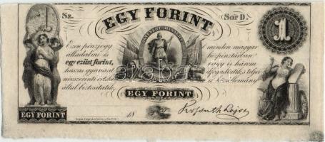 Emigrációs "Kossuth bankó" 18.. 1Ft "D" sorozatbetűvel T:I