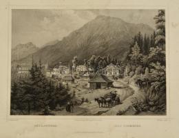 cca 1840 Ludwig Rohbock (1820-1883): Tátrafüred acélmetszet / Tatra steel-engraving page size: 16x26 cm
