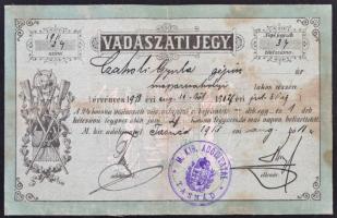 1913 Vadászjegy / Vadászati jegy / Hunter licence