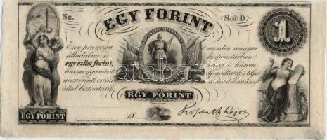 Emigrációs "Kossuth bankó" 18.. 1Ft "D" sorozatbetűvel T:I