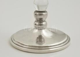 Ezüst (Ag.) talpú váza, csiszolt mintával, hibátlan, jelzett, m:27 cm