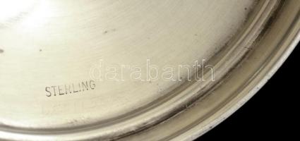 Ezüst (Ag.) talpú váza, csiszolt mintával, hibátlan, jelzett, m:27 cm