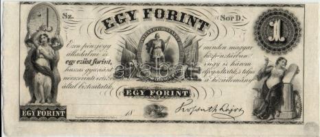 Emigrációs "Kossuth bankó" 18.. 1Ft "D" sorozatbetűvel T:I