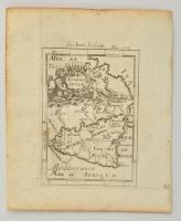 cca 1690 Szicíliát ábrázoló rézmetszetű térkép. Megjelent: Alain Manesson Maller: Description de lUnivers.. Paris,1683./ Image of Sicily. Etching. 11x17 cm