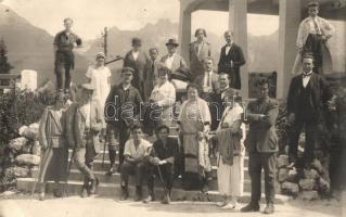 1925 Tátra, Csorba-tó, társaság csoportképe / Strbske Pleso / group picture. Hegedűs photo (EK)