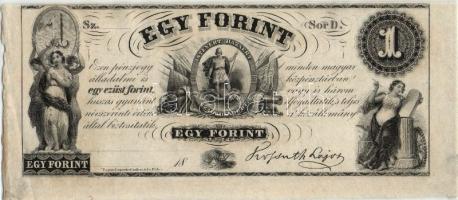 Emigrációs "Kossuth bankó" 18.. 1Ft "D" sorozatbetűvel T:I