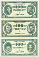 1999. 100Ft névértékű "Centenáriumi Fradi Forint" Sike, Jurikné, Mészáros, Dr. Lakat fényk...
