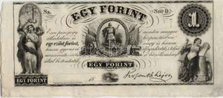 Emigrációs "Kossuth bankó" 18.. 1Ft "D" sorozatbetűvel T:I