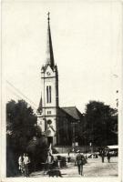 Ruttka, Vrutky; Római katolikus templom, kerékpár, piac / church, bicycle, market (EK)