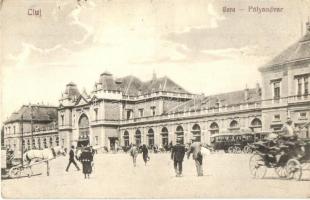 Kolozsvár, Cluj - 2 db régi városképes lap, vasútállomás. vegyes minőség / 2 pre-1945 town-view post...