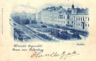 Sopron, Deák tér. L. F. Kummert kiadása (vágott / cut)