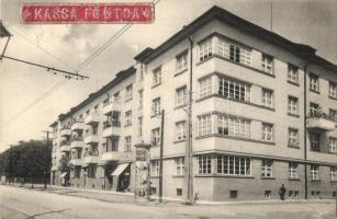 Kassa, Kosice; Fő utca, kávékereskedés, hirdetőoszlop / main street, coffee shop, advertisement column (EK)