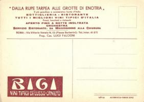 Roma, Ristorante Rupe Tarpea alle Grotte di Enotria /  2 pre-1945 restaurant advertisement cards