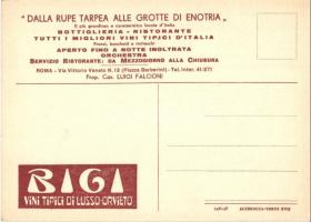 Roma, Ristorante Rupe Tarpea alle Grotte di Enotria /  2 pre-1945 restaurant advertisement cards