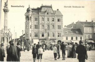 Szombathely, Horváth Boldizsár tér, piac, drogéria, Rechnitzer üzlete. Granitz Vilmos kiadása