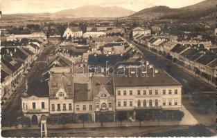 1944 Beszterce, Bistritz, Bistrita; látkép, Ferrum, üzletek / general view, shops. photo