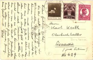 1944 Beszterce, Bistritz, Bistrita; látkép, Ferrum, üzletek / general view, shops. photo