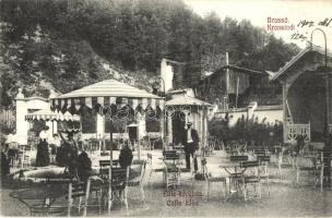 Brassó, Kronstadt, Brasov; Caffe Elite / Elite kávéház, kerthelyiség. Wilhelm Hiemesch kiadása / café, garden